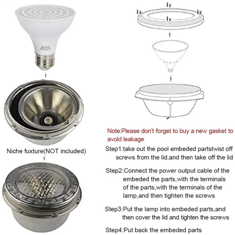 RGB LED Swimming Pool Light E2 - Xy Spa & Wellness Photos ulasan dan harga