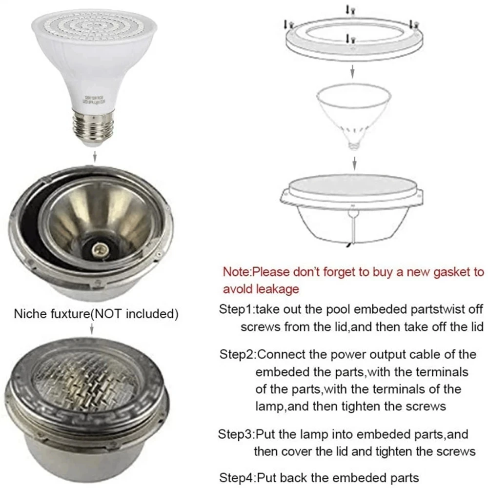 LED Swimming Pool Light E27 E2 - Xy Spa & Wellness Photos ulasan dan harga